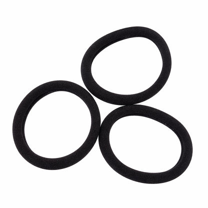 Set 100 elastice de păr negre din textil, rezistente, pentru uz zilnic