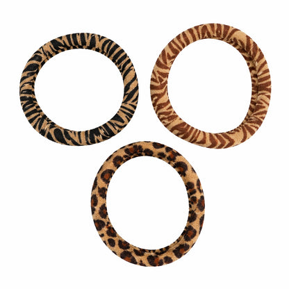 Set 100 elastice de păr textile animal print, rezistente, culori variate