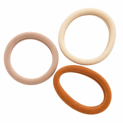 Set 100 elastice de păr textile în nuanțe neutre, rezistente, pentru uz zilnic