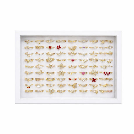 Set 100 inele aurii dama, modele diverse, marime reglabila, colectie eleganta ROXE
