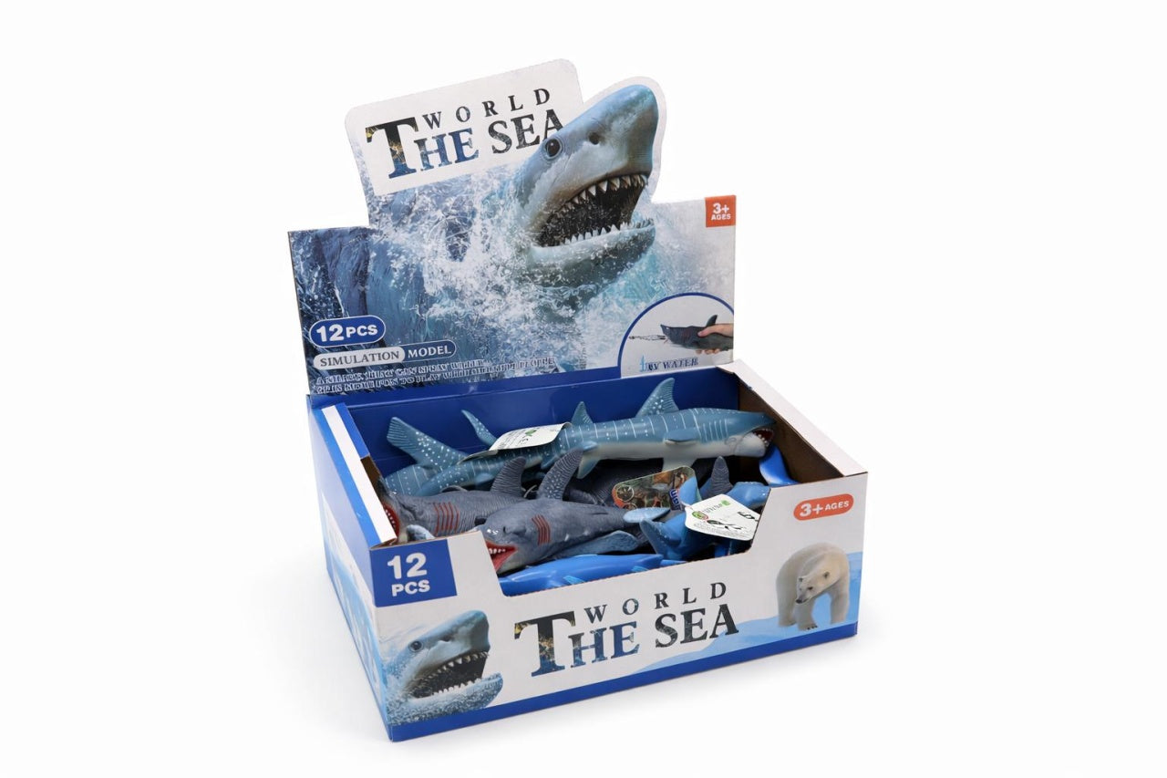 Set 12 animale marine figurine mari 25 cm rechini, delfini si balene, modele diverse