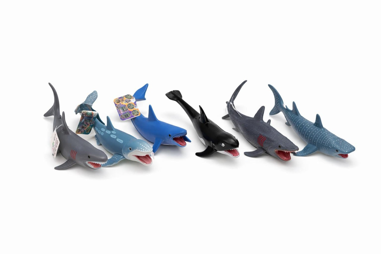Set 12 animale marine figurine mari 25 cm rechini, delfini si balene, modele diverse