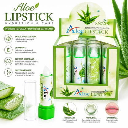 Set 12 Balsam de Buze cu Aloe Vera și Vitamina E – Hidratare Intensă și Îngrijire Naturală