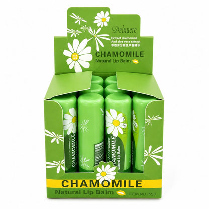 Set 12 Balsam de Buze cu Mușețel și Aloe Vera – Chamomile Natural Lip Balm Hidratant