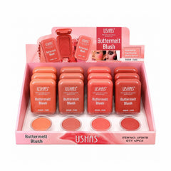 Set 12 Blush-uri USHAS Buttermelt – Nuanțe Nude, Textură Catifelată, Finish Natural