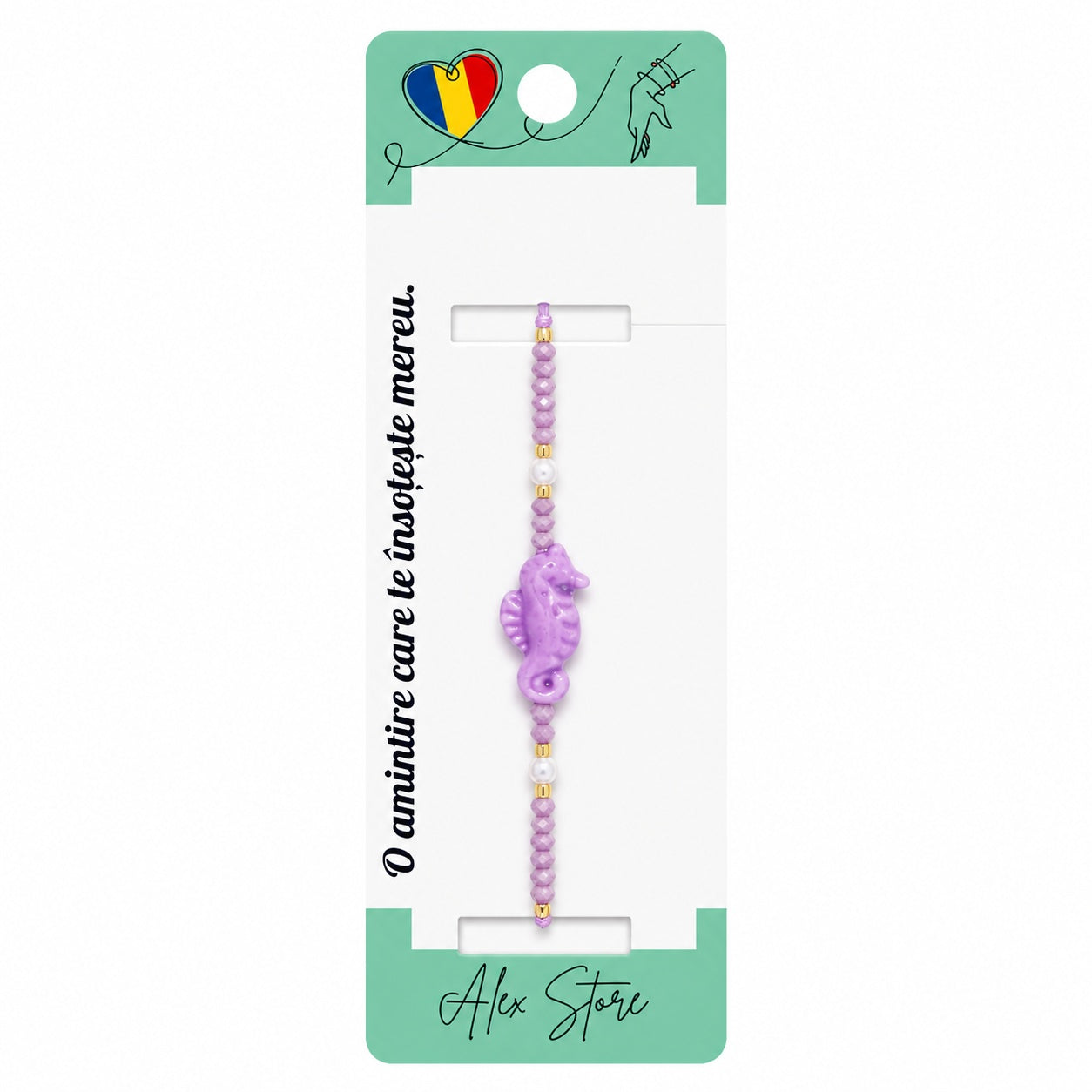 Set 12 Brățări cu Căluț de Mare Reglabile, Multicolore, cu Mărgele, Modele Diverse