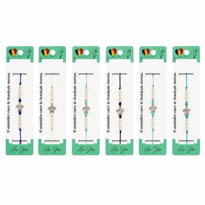 Set 12 Brățări cu Pandantiv Broască Țestoasă, Reglabile, Multicolore