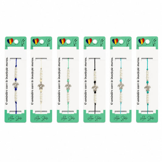 Set 12 Brățări cu Pandantiv Broască Țestoasă, Reglabile, Multicolore