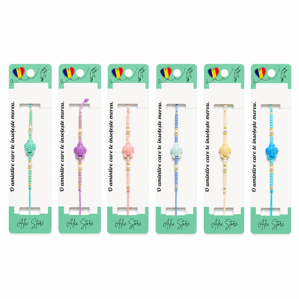 Set 12 Brățări cu Pandantiv Broscuță Colorată, Reglabile, Multicolore