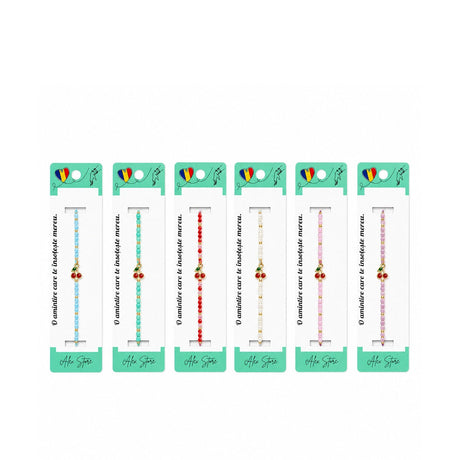 Set 12 Brățări cu Pandantiv Cireșe, Reglabile, Multicolore, Stil Fresh și Elegant