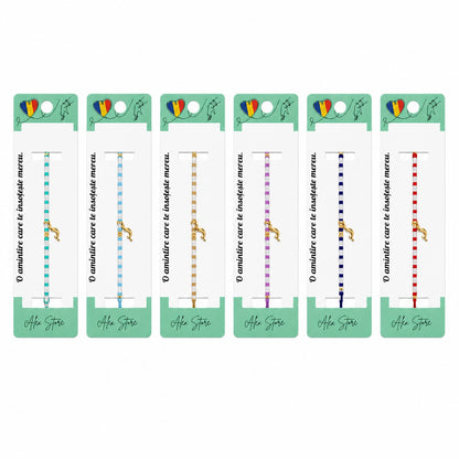 Set 12 Brățări cu Pandantiv Delfin, Reglabile, Multicolore