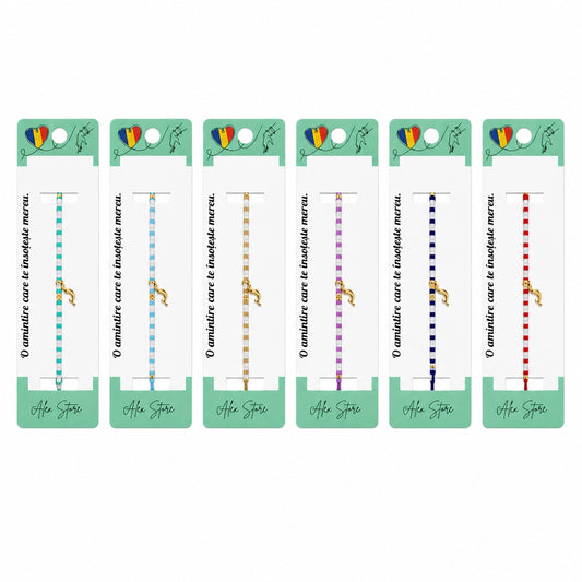 Set 12 Brățări cu Pandantiv Delfin, Reglabile, Multicolore