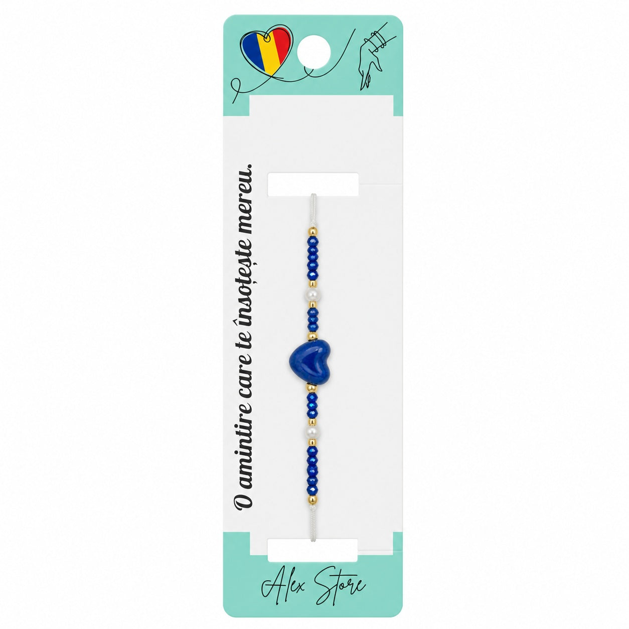 Set 12 Brățări cu Pandantiv Inimă Colorată, Reglabile, Multicolore