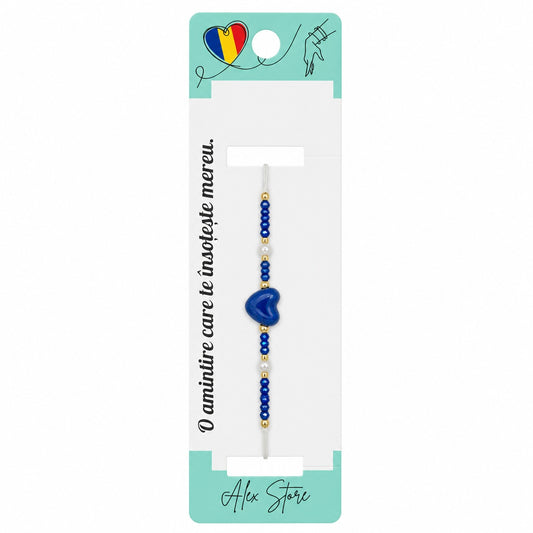 Set 12 Brățări cu Pandantiv Inimă Colorată, Reglabile, Multicolore