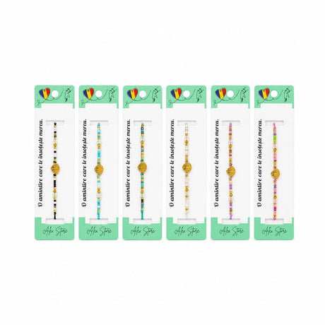 Set 12 Brățări cu Pandantiv Scoică Aurie, Reglabile, Multicolore