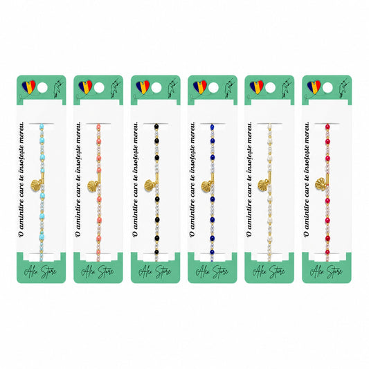 Set 12 Brățări cu Pandantiv Scoică, Reglabile, Multicolore, Stil Marin Elegant