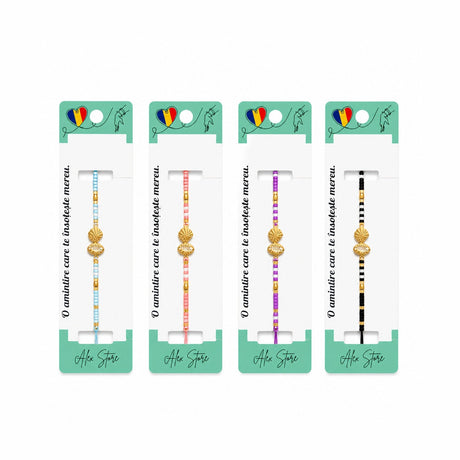 Set 12 Brățări cu Pandantiv Scoici Aurii, Reglabile, Multicolore, Mărgele Decorative