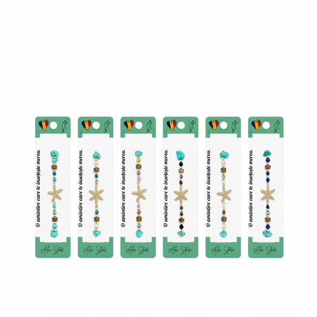 Set 12 Brățări cu Pandantiv Stea de Mare, Reglabile, Multicolore, Stil Marin Elegant