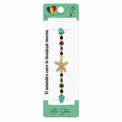 Set 12 Brățări cu Pandantiv Stea de Mare, Reglabile, Multicolore, Stil Marin Elegant