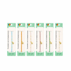 Set 12 Brățări cu Pandantiv Stea de Mare și Cristal, Multicolore