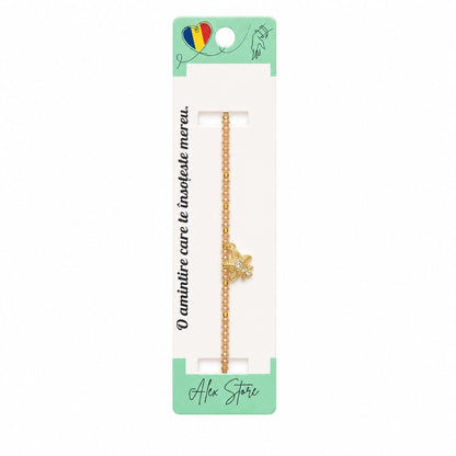 Set 12 Brățări cu Pandantiv Stea de Mare și Cristal, Multicolore
