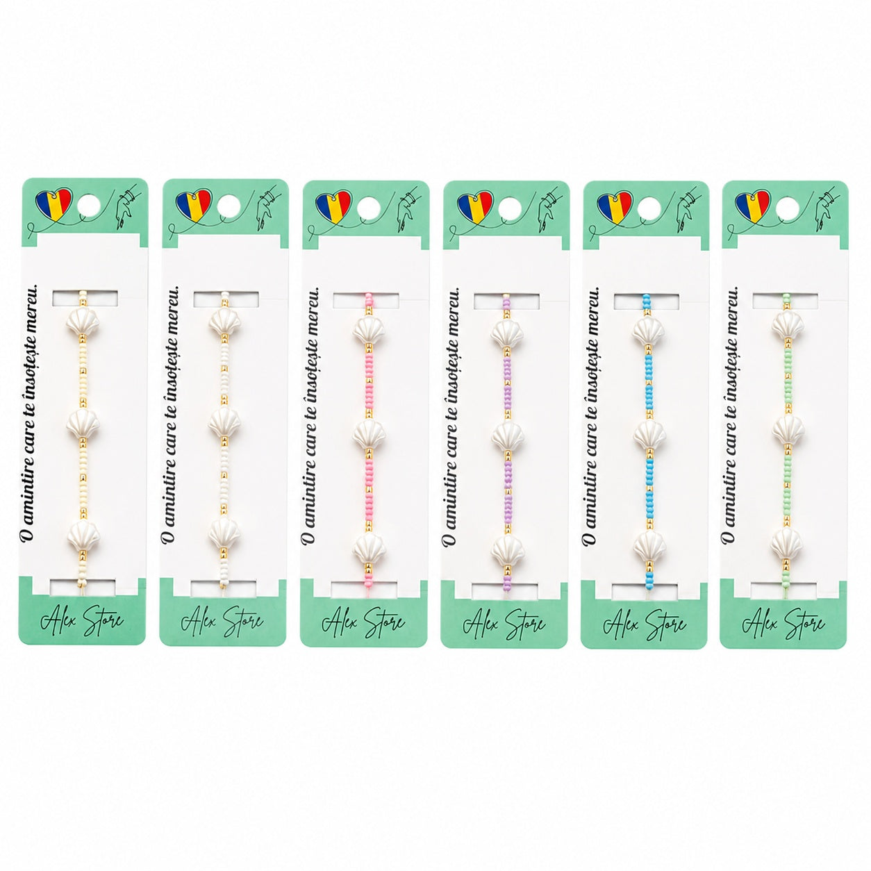 Set 12 Brățări cu Pandantive Scoici Sidefate, Reglabile, Multicolore, Stil Elegant de Vară
