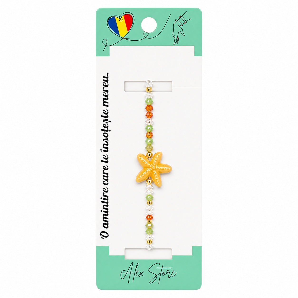 Set 12 Brățări cu Stea de Mare Colorată, Reglabile, Multicolore