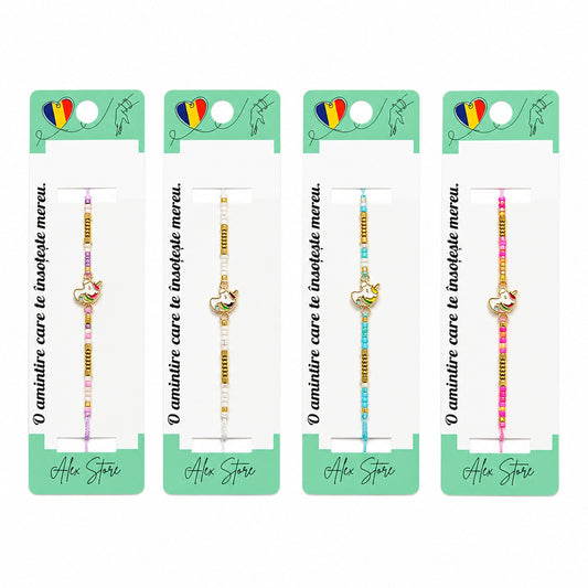 Set 12 Brățări cu Unicorn , Reglabile, Multicolore, Mărgele Colorate