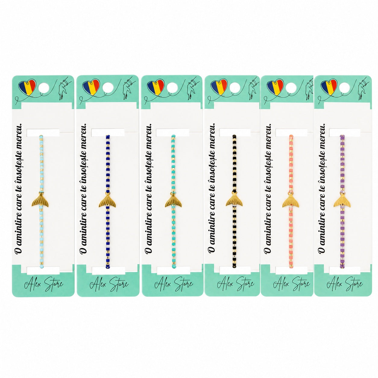 Set 12 Brățări de Mână Reglabile cu Pandantiv Coadă de Sirenă
