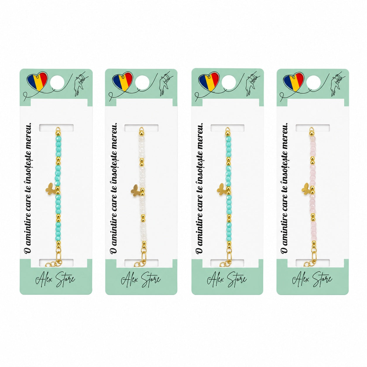 Set 12 Brățări de Mână Reglabile cu Pandantiv Fluturaș – Brățări Colorate