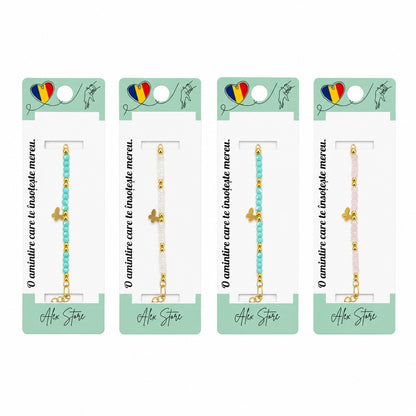 Set 12 Brățări de Mână Reglabile cu Pandantiv Fluturaș – Brățări Colorate