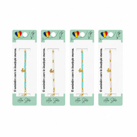 Set 12 Brățări de Mână Reglabile cu Pandantiv Fluturaș – Brățări Colorate