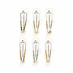 Set 12 bratari de picior Roxe, 20cm, cu scoici multiple, culori aleatorii, reglabile
