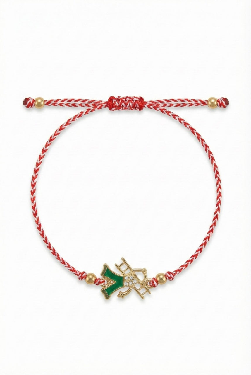Set 12 Bratari Martisor Cosar Norocos cu Scara, Snur Reglabil, 20x11 cm