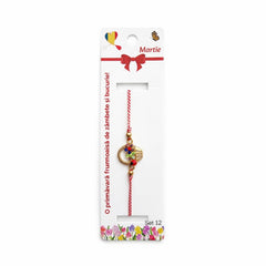 Set 12 Bratari Martisor Cosulet cu Flori si Buburuza, Auriu, Design Premium