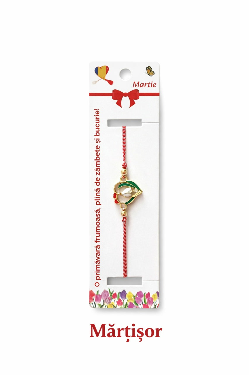 Set 12 Bratari Martisor cu Lalea , Cadou 1 Martie pentru Femei, Simbol Primavara
