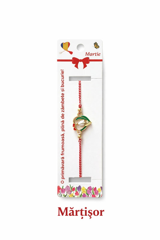 Set 12 Bratari Martisor cu Lalea , Cadou 1 Martie pentru Femei, Simbol Primavara
