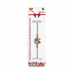 Set 12 Bratari Martisor Potcoava Aurie cu Trifoi si Buburuza Norocoasa, snur reglabil