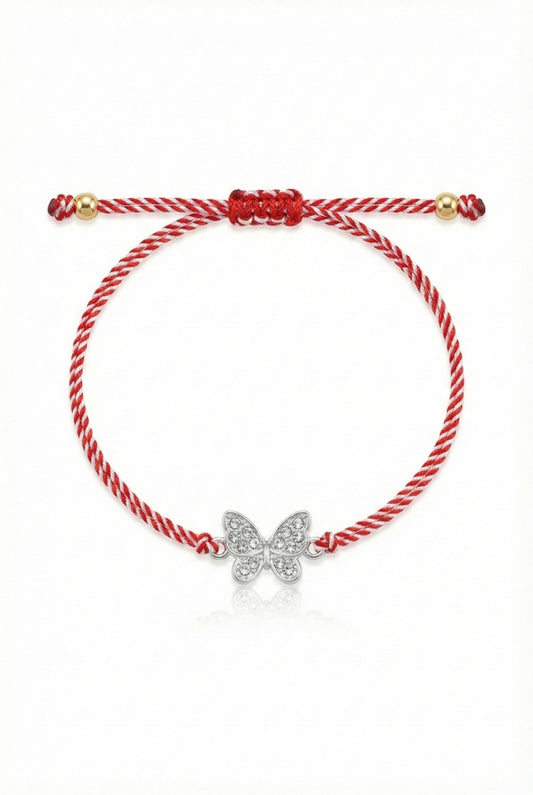 Set 12 bratari Martisor reglabile, Fluture cu cristale, Cadou 1 Martie