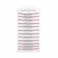 Set 12 bratari Martisor reglabile, Infinit cu cristale, Cadou 1 Martie