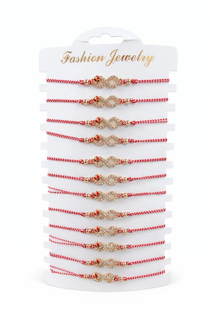 Set 12 bratari Martisor reglabile, Infinit cu gargarita, Cadou 1 Martie