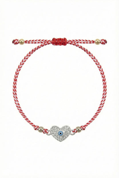 Set 12 bratari Martisor reglabile, Inima cu cristale, Cadou 1 Martie