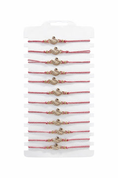 Set 12 bratari Martisor reglabile, Lebada cu cristale, Cadou 1 Martie