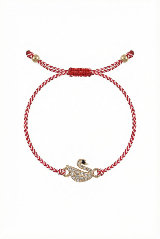 Set 12 bratari Martisor reglabile, Lebada cu cristale, Cadou 1 Martie