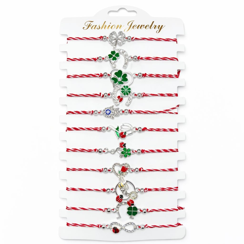 Set 12 bratari Martisor reglabile, Potcoava cu gargarita, Cadoul Perfect de 1 Martie