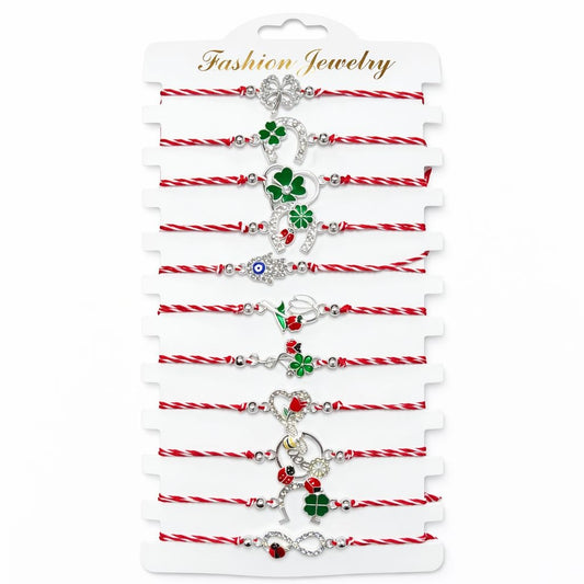 Set 12 bratari Martisor reglabile, Potcoava cu gargarita, Cadoul Perfect de 1 Martie
