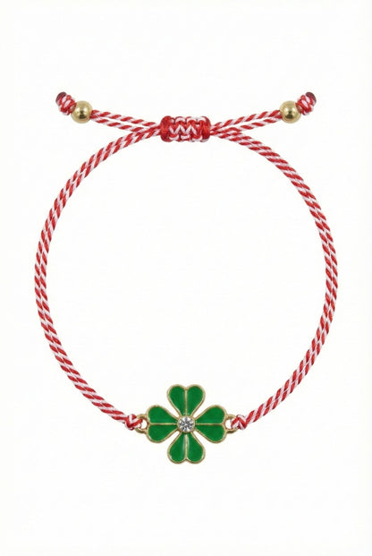 Set 12 bratari Martisor reglabile, Trifoi norocos, Cadou 1 Martie