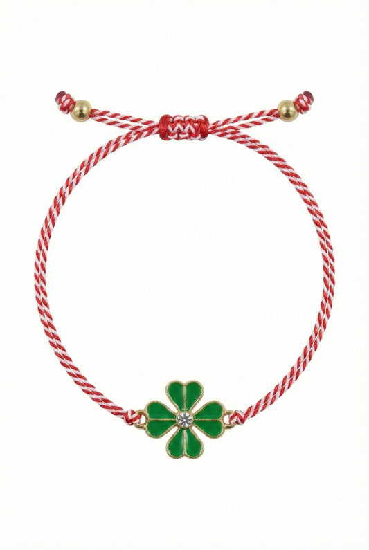 Set 12 bratari Martisor reglabile, Trifoi norocos, Cadou 1 Martie