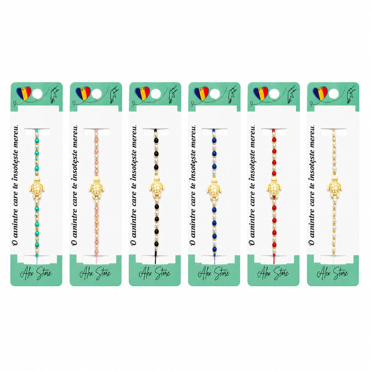 Set 12 Brățări Reglabile cu Pandantiv Broască Țestoasă – Brățări Colorate