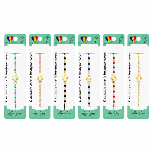 Set 12 Brățări Reglabile cu Pandantiv Broască Țestoasă – Brățări Colorate